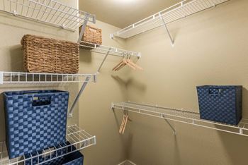 Walk-in closets with built-in shelving